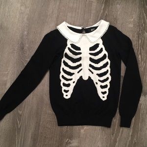 Ribcage knit collared sweater
